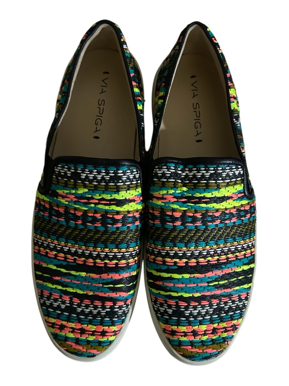 Via Spiga Women's Gales 3 Multicolor Woven canvas Slip-On Sneakers 9.5